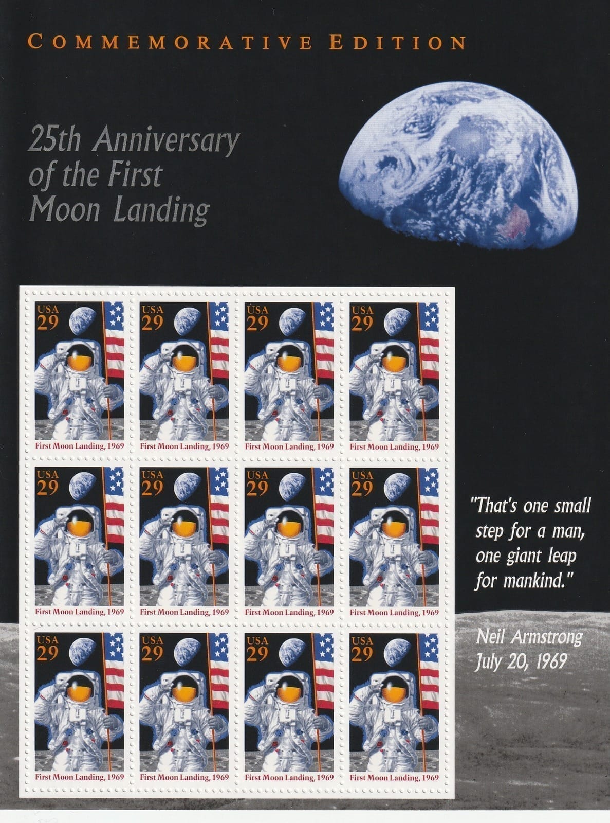 Moon Landing, sheet of 12