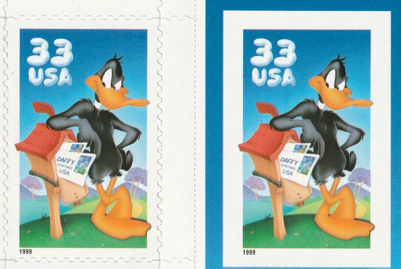 Daffy Duck, pane of 10 with imperforate